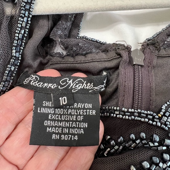 Pisarrio Nights Fully beaded mesh Column Gown. - Picture 14 of 14